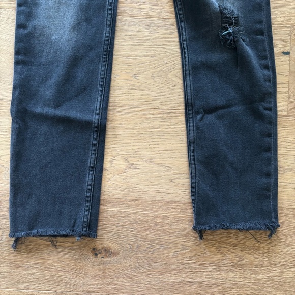 ReDone Crop Jeans High Rise Ankle straight lived-in black size 25 - Picture 4 of 6